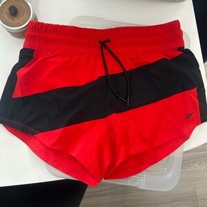 Reebok Women's Bold Red and Black Athletic Shorts